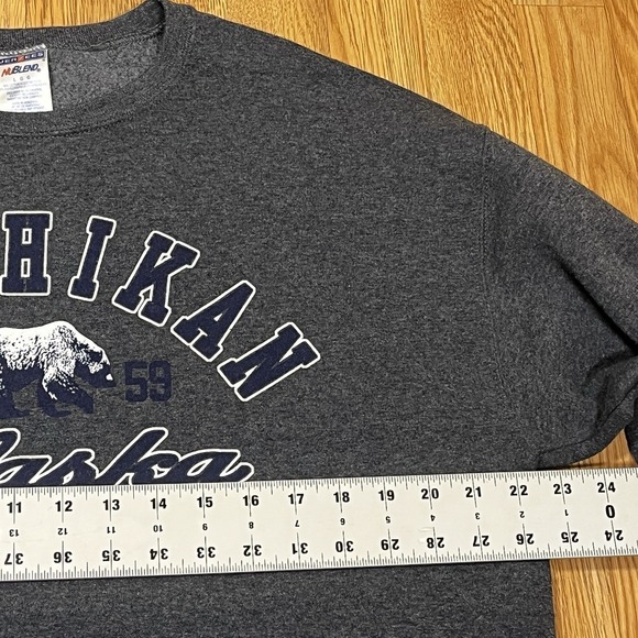 Jerzees Ketchikan Alaska Crewneck Sweatshirt Adult Unisex L Gray Cozy Casual - Picture 4 of 6